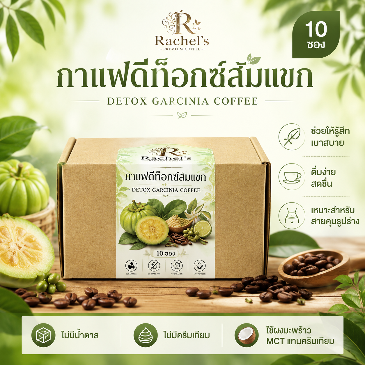 *แบบกล่อง* กาแฟดีท็อกส์ส้มแขก